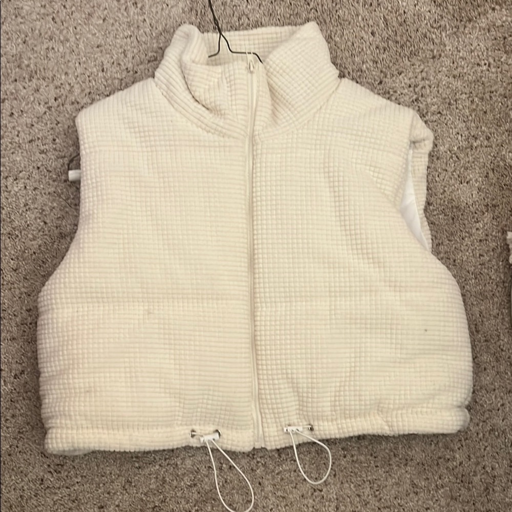 Women's White Quilted Vest